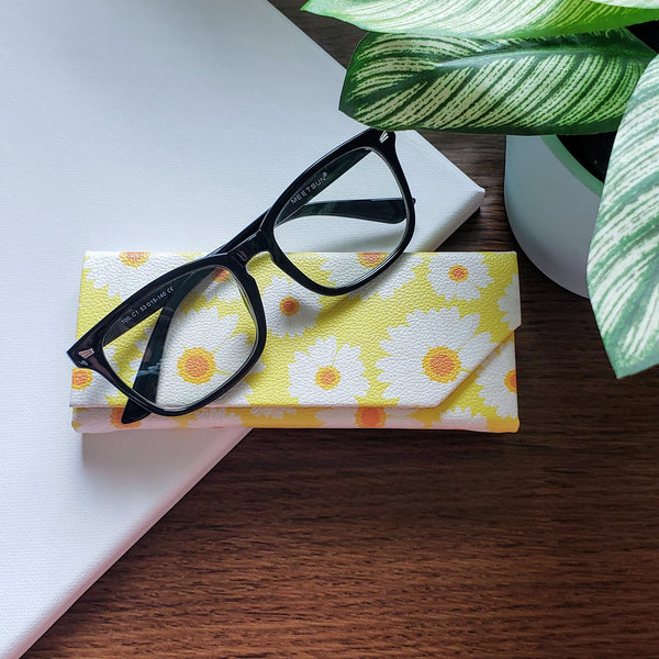 Yellow Daisies Foldable Eyeglass Case