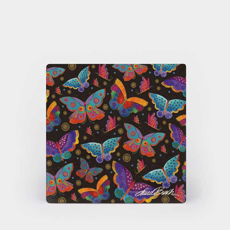 Laurel Burch Mariposas Butterfly Square Ceramic Coaster 4 Pack
