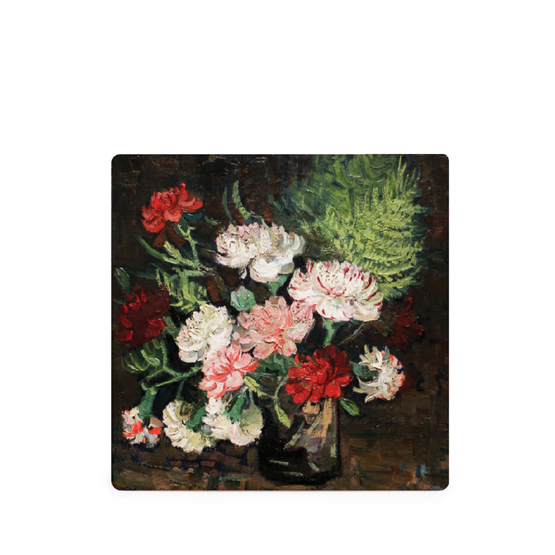 Van Gogh Carnations Square Ceramic Coaster 4 Pack