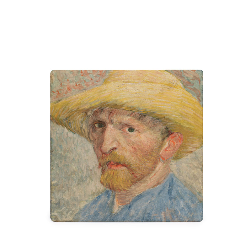 Van Gogh Self Portrait Square Ceramic Coaster 4 Pack