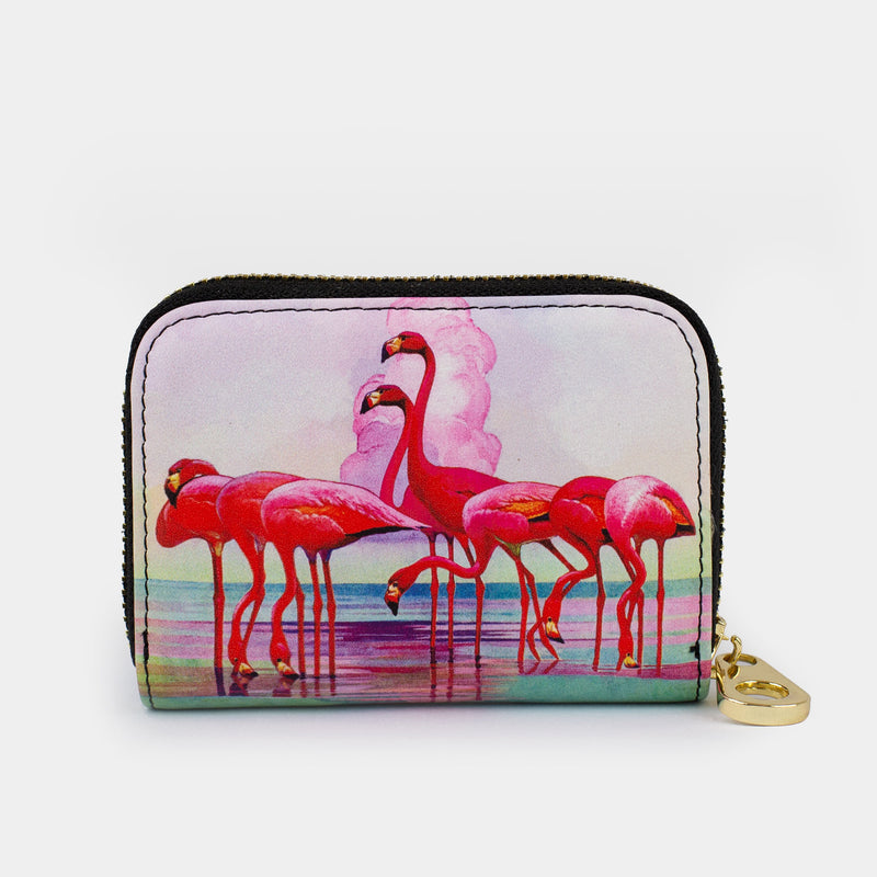 Pink Flamingos RFID Zipper Wallet