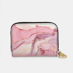 Pink Marble Watercolor RFID Zipper Wallet