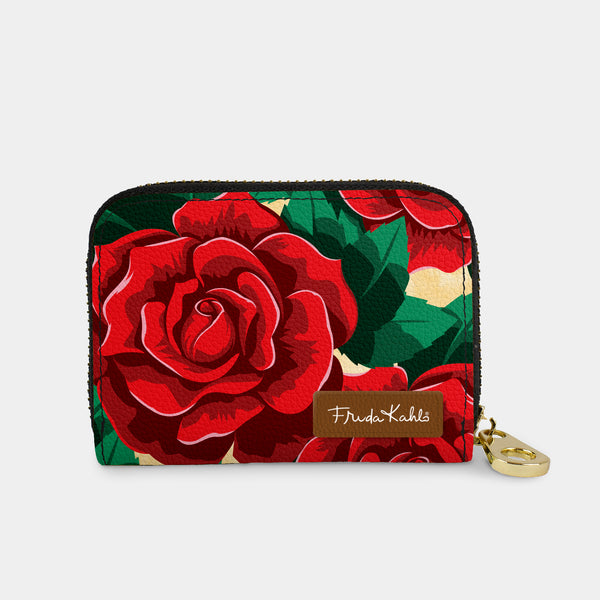Frida Kahlo Rose RFID Zipper Wallet