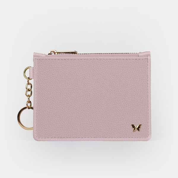 Minimalist Carnation Pink RFID Keychain Wallet