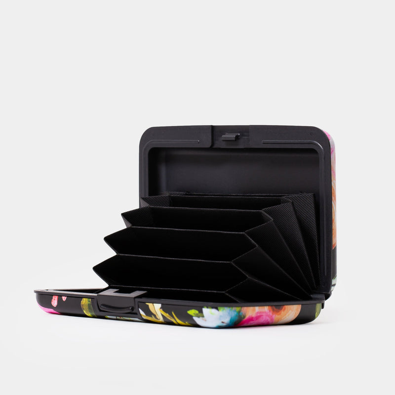 Art Glass Pansy RFID Armored Wallet